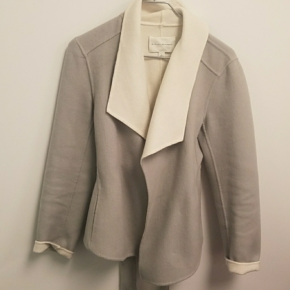 Banana Republic gray & cream soft wool coat - Picture 2 of 5